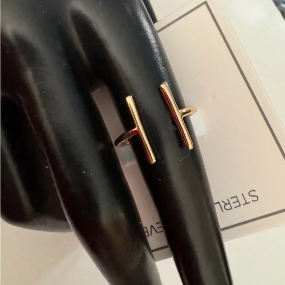 Sterling Forever 925 silver parallel bar ring - Picture 7 of 8